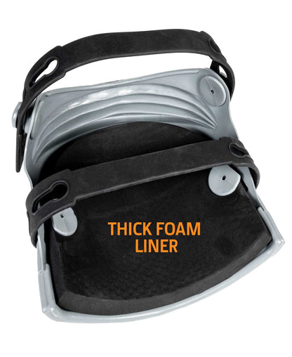 Flexible rubber knee pad with adjustable  straps resists fluids and chemicals and is waterproof